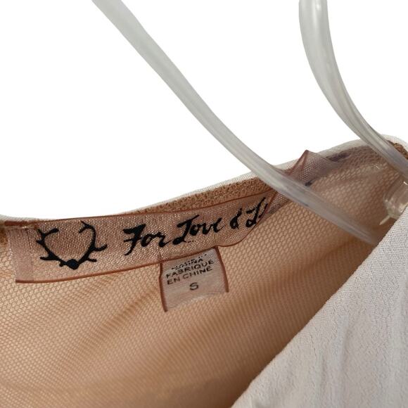For Love and Lemons Laney Lou Sheer Nude Panel White Mini Dress size small - Picture 4 of 10